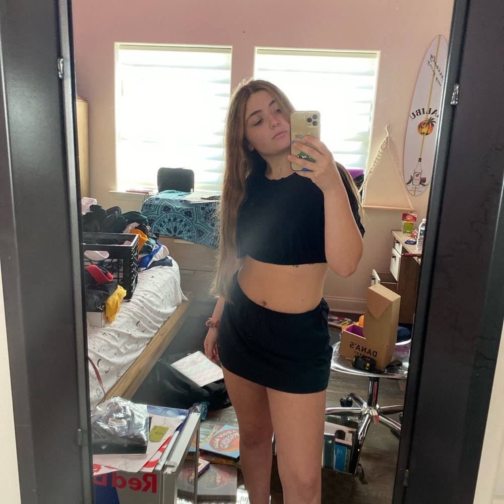 Black Tommy Hilfiger Shirt N Skirt Set